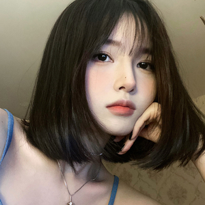 假发短发女夏自然全头套式网红圆脸波波头仿真发时尚学生头假发套