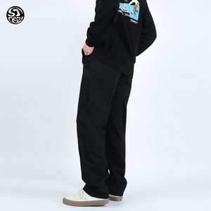 STC粉色 白色 黑色风格滑手 男女滑板宽松大直筒美潮嘻哈运动长裤