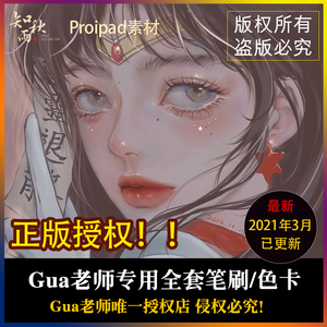 gua老师专用全套笔刷 色卡 procreate笔刷 ipad绘画 知秋雨授权版