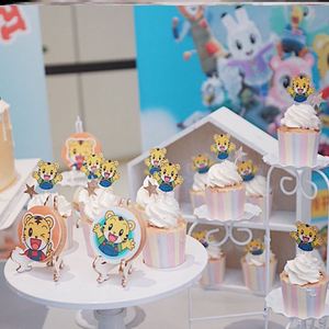 巧虎主题生日帽定制名字年龄儿童宝宝生日周岁满月派对头饰装饰