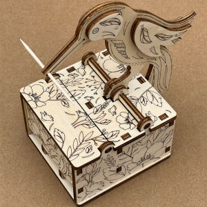 3d木头拼装机械模型diy手工创意趣味啄木鸟牙签盒筒玩具生日礼物