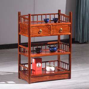 红木茶水架刺猬紫檀小茶几客厅餐边柜角几茶水柜花梨木茶具置物架
