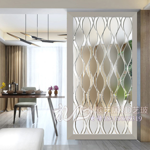 现代简约艺术玻璃屏风雕花玻璃隔断墙入户玄关背景墙定制家装移门