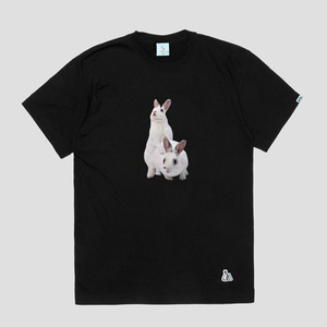 fr2 getto月桃限定 两只兔子大白兔潮牌青少年男女情侣短袖t恤