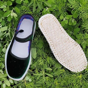 纯手工千层底布鞋女丝绒鞋面棉布麻绳手纳鞋底民俗姑娘出嫁上马鞋