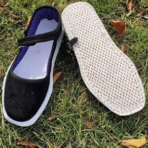 纯手工千层底布鞋女丝绒鞋面棉布麻绳手纳鞋底传统工艺透气布底鞋