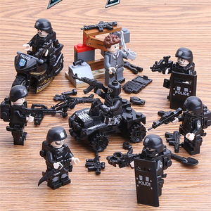 乐高中国人民武装警察部队积木人仔特警反恐军事男孩益智儿童玩具