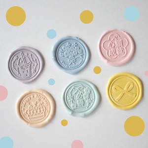 【用物yowoo】可爱祝语生日蛋糕系列 手帐印章 成品铜头 原创火漆