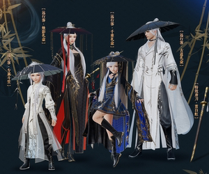 剑网3剑三 白红蓝腿盒子 远行客烛影千重古道 斗笠刀白发衣服