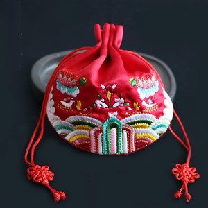鸳鸯刺绣荷包diy材料包自制手工缝制十字绣香囊空袋香包自己绣