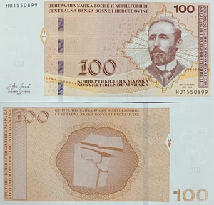 波黑100马克 2019年 全新unc 欧洲 外国钱币 纸币 外币