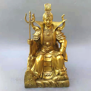 纯铜石敢当佛像摆件泰山石敢当坐像铜像镇宅保平安家居供奉神像