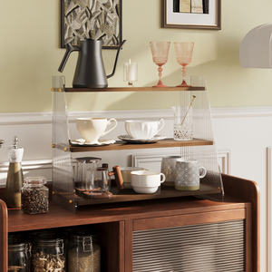中古风杯架高级感轻奢咖啡杯架子置物架客厅桌面法式复古收纳架子