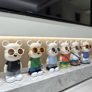 27CM陶瓷暴力熊存钱罐客厅电视柜儿童房壁柜橱柜桌面摆件卡通创意