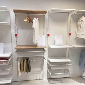 宜家国内代购博阿克塞开放式衣柜组合简约挂衣搁架衣帽间收纳金属