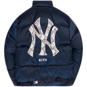 KITH X MLB NEW YORK YANKEES 联名款鹅绒立领加厚羽绒服男女外套