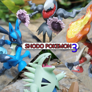 万代正版 神奇宝贝/口袋妖怪shodo掌动食玩盒蛋3 路卡利欧 火焰鸡