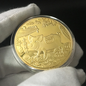 2019已亥生肖猪年纪念币 动物十二生肖猪金币福字贺岁pig coin