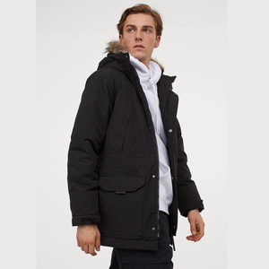 h&m国内代购20冬季防风疏水功能面料夹棉长袖派克大衣男hm0931508