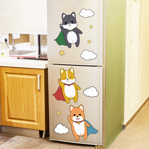 网红单开门冰箱贴纸翻新贴膜全贴装饰贴画壁纸轻奢小图案卡通自粘