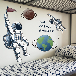 3D立体墙贴画创意男孩儿童房间布置卧室床头背景墙壁墙面装饰贴纸