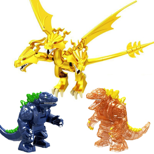 乐高哥斯拉大战基多拉金刚玩具怪兽之王小人偶男孩子拼装积木人仔