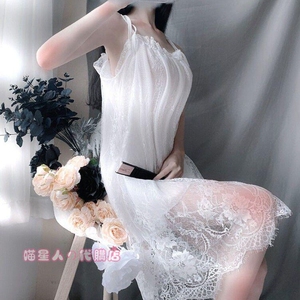 吊带轻纱甜美蕾丝小胸睡裙大码私房内衣性感骚冬季情趣衣服小姐姐