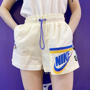 nike耐克夏季新款拼接彩虹速干宽松五分裤刺绣运动女短裤dj5376