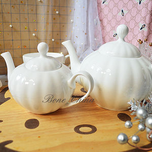 外贸出口 纯白浮雕骨瓷茶具 咖啡壶  红茶壶 英式壶 欧式茶壶杯碟