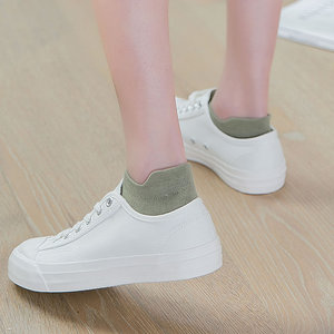 春夏新款短筒袜韩版帆布鞋袜纯棉吸汗低帮浅口短袜纯色百搭女袜子