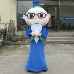 卡通人偶定制古装成人行走表演宣传道具教书先生老夫子造型服装衣