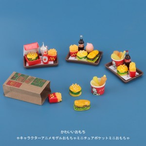 迷你娃娃屋食玩套餐快餐汉堡薯条可乐圣代全家桶1:12模型摆件玩具
