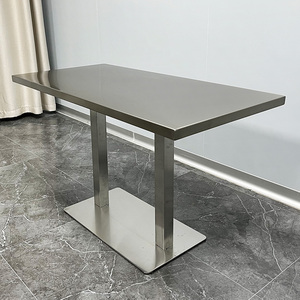 不锈钢桌子长方形餐桌奶茶店小吃店快餐桌学校食堂工业风长方桌