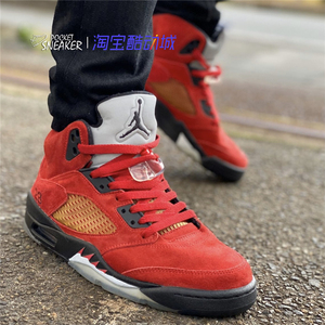 air jordan 5 aj5 黑红 愤怒的公牛 大红麂皮 2021复刻dd0587-600