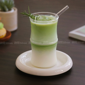 创意国风竹节异形高硼硅耐热玻璃杯抹茶牛乳奶茶冰美式拿铁咖啡杯