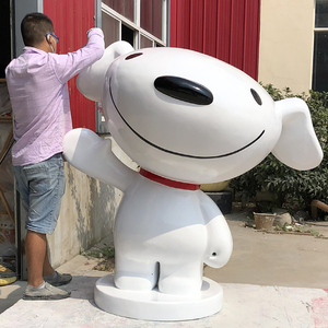 玻璃钢京东狗雕塑吉祥物户外门店装饰品ip企业动漫大模型门口摆件