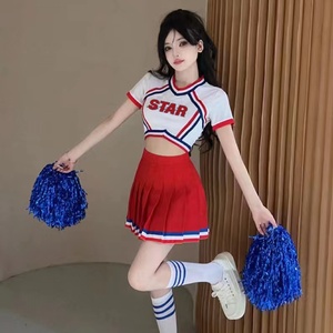 学生健美操演出服韩版啦啦队服装女啦啦操套装女团舞蹈爵士表演服