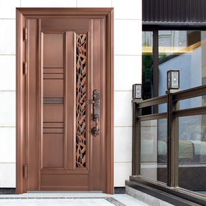 仿古仿铜防盗门别墅家用进户门不锈钢入户门韩式通风透气防蚊大门