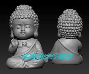 佛 宝宝佛 小佛 三维立体图 圆雕图雕刻图纸stl文件雕刻3d模型