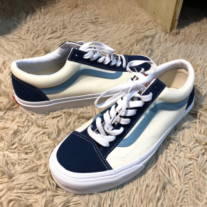 万斯蓝莓汽水系列style36白蓝马嘉祺刘耀文同款低帮帆布板鞋男女