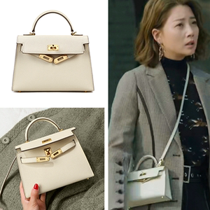 爱的理想生活温如雪同款正青春林睿殷桃同款包女真皮凯莉包手提包