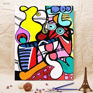 diy数字油画大幅客厅卧室抽象填色手工绘油彩装饰画古典人物包邮