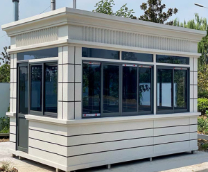 真石漆北京新款岗亭移动治安小区门值班室不锈钢简易门房恒创盛世