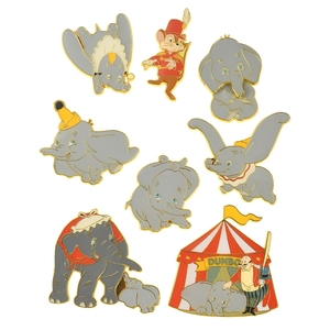东京迪士尼 小飞象80周年限定dumbo蒂莫西马戏团 徽章pin套装