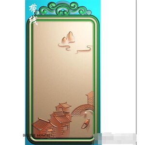 玉石电脑雕刻精雕图山水