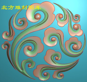 精雕图圆牌云彩图