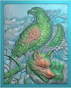 动物牌子灰度图bmp 浮雕图 精雕图 玉雕木雕图jdp挂件 狼 鹰 老鹰