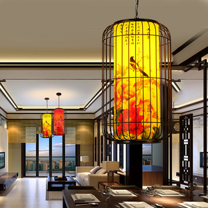 新中式铁艺鸟笼灯吊灯创意个性火锅餐厅灯复古茶楼酒店会所工程灯