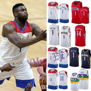 鹈鹕队球衣锡安威廉姆森1号鲍尔2英格拉姆14号男女sw城市版篮球服