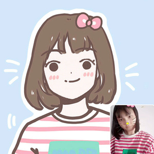 真人照片转手绘q版漫画微信头像设计定制卡通形象二次元情侣人物